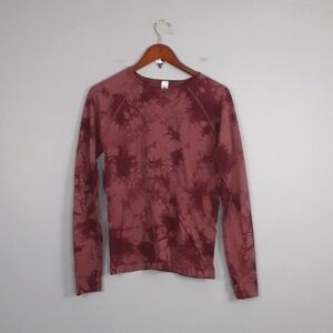 Zella Seamless Burgundy Dip Dye Long Sleeve Tee